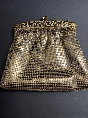 Gold Metallic Mesh Evening Clutch - Andre’ Cellini